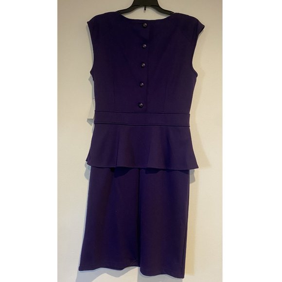 Spense Peplum Waist Dress, Solid Purple, Size 8 - NWT - Picture 2 of 13